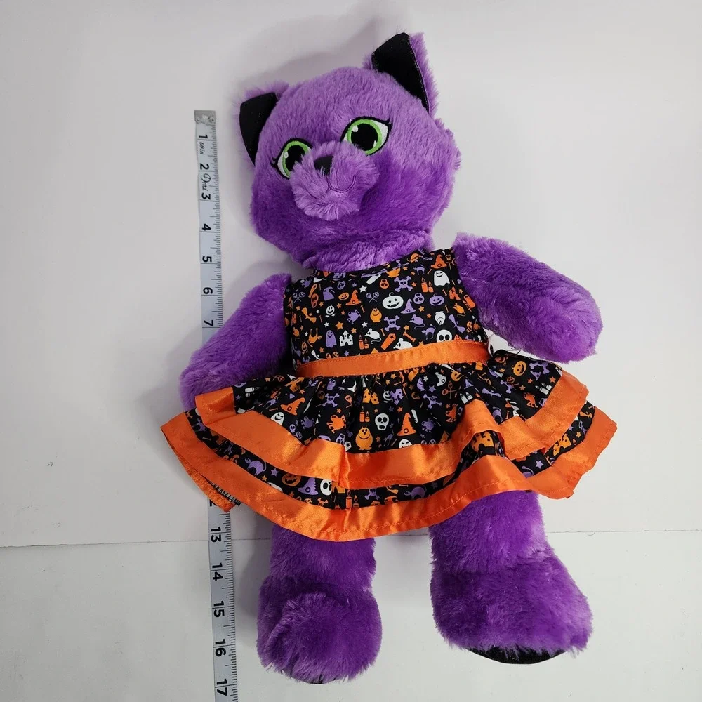 Build A Bear Purple Cat Plush Halloween Dress‎ Voice Box Meow
