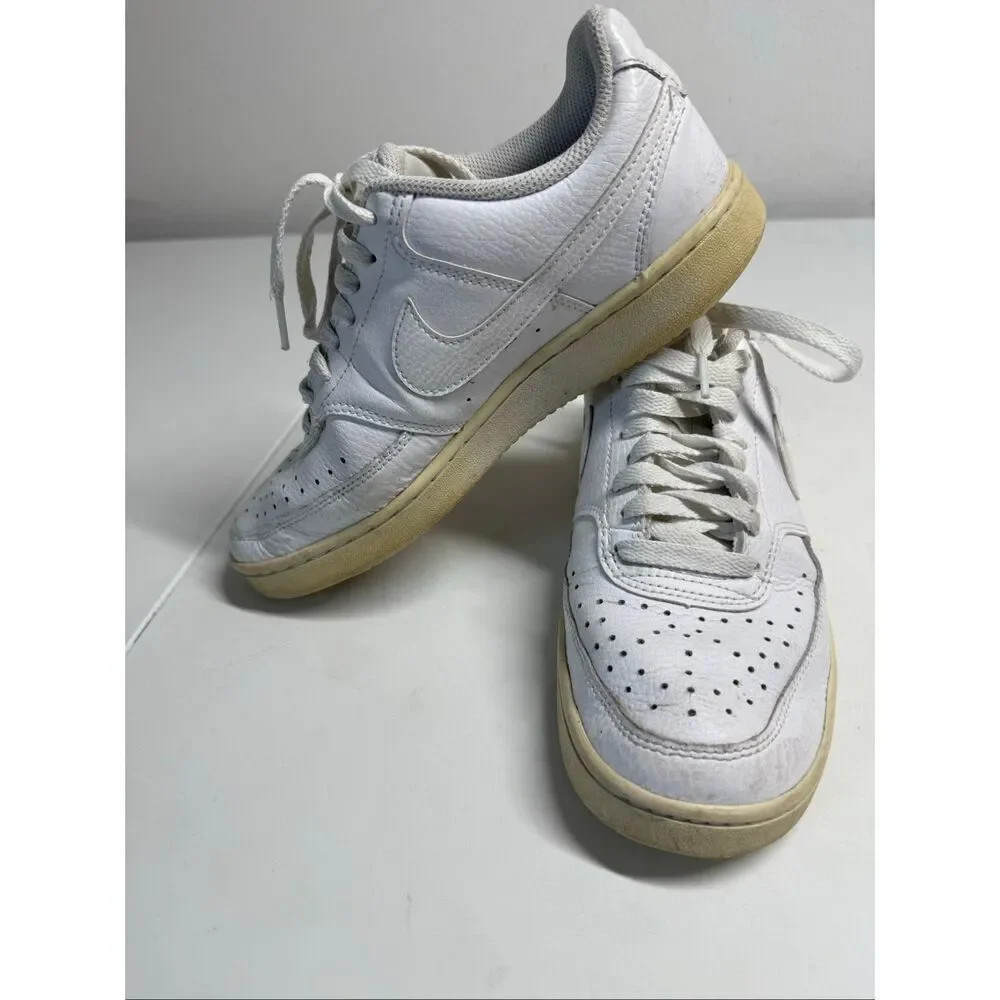 Nike Court Vision Men’s Size 6,5/ Women’s 8 White Athletic Sneakers CD5463-100
