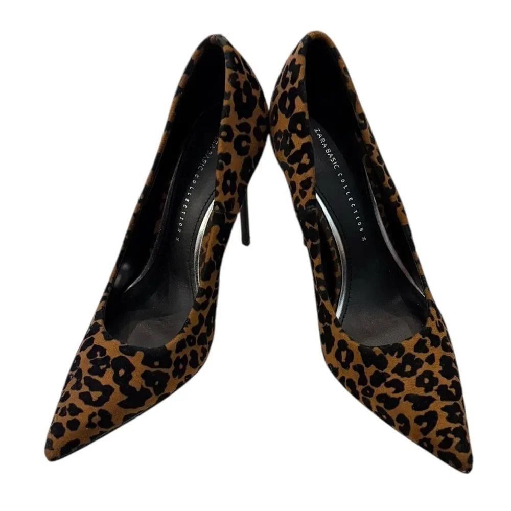Zara Women’s Leopard Print Stiletto Heels Pumps 36