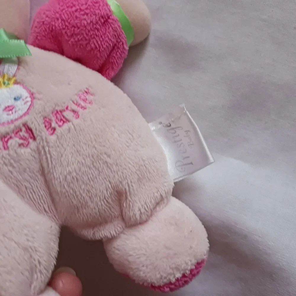 Prestige Baby Plush My First Easter Stuffed Blonde Doll Rattle Pink 8