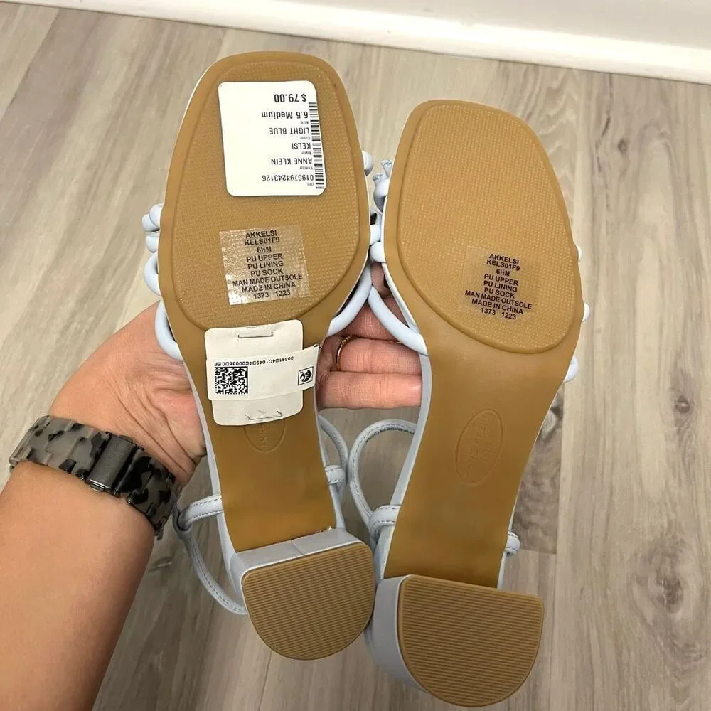 Anne Klein Sandals Women’s 6.5 Kelsi Light Blue Strappy‎ Heeled NWT
