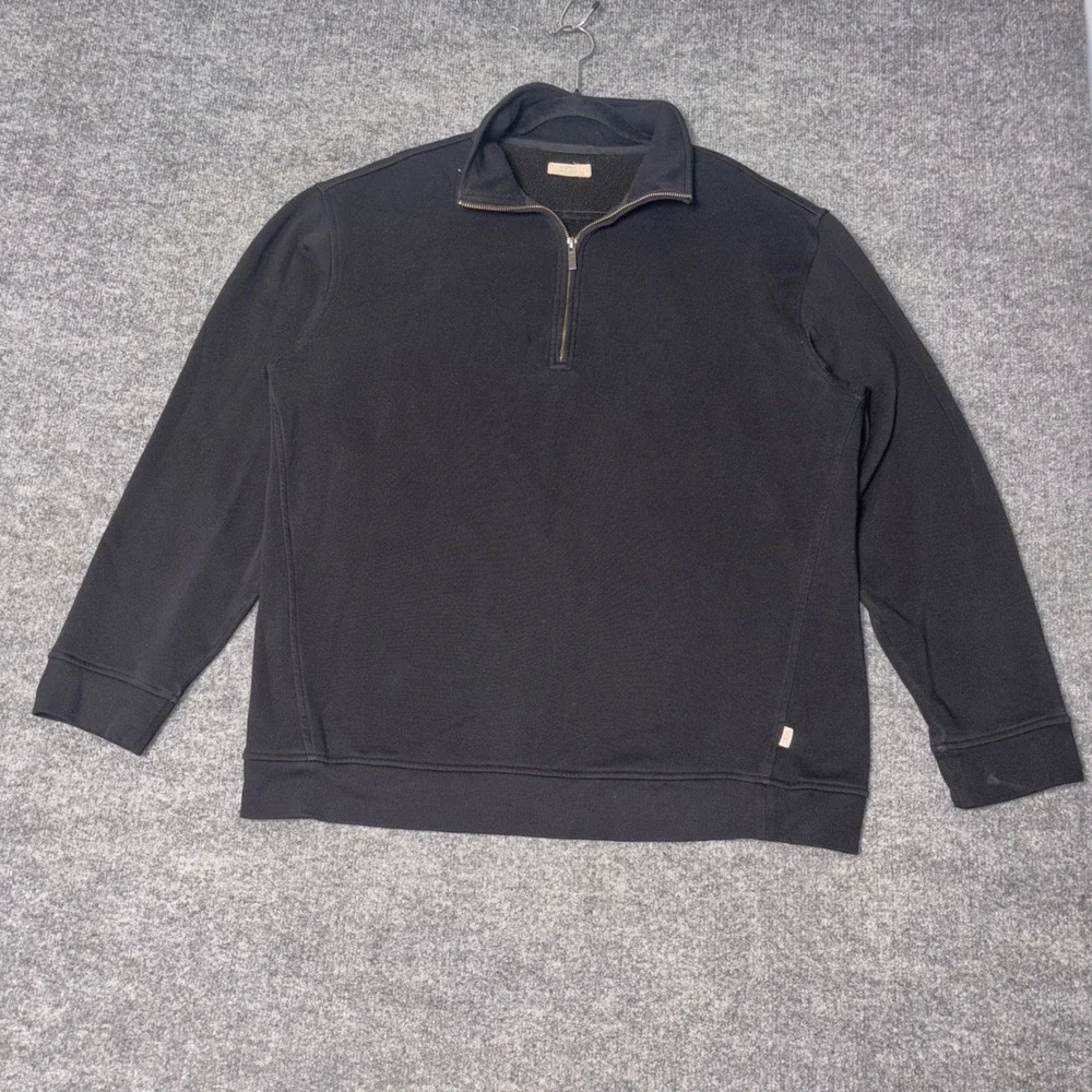 UGG Gordon Quarter-Zip Pullover Sweatshirt Mens XL Black Fleece Lined Casual.