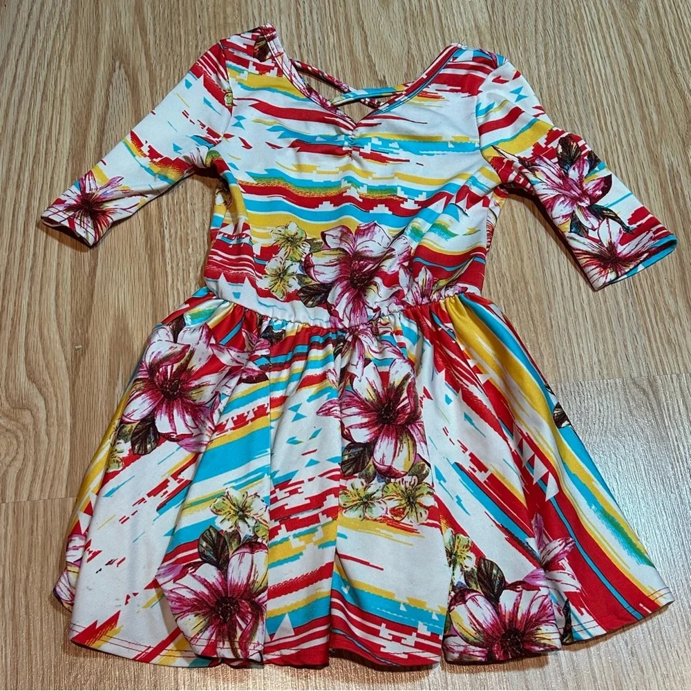 Dot Dot‎ Smile tropical floral dress 2T