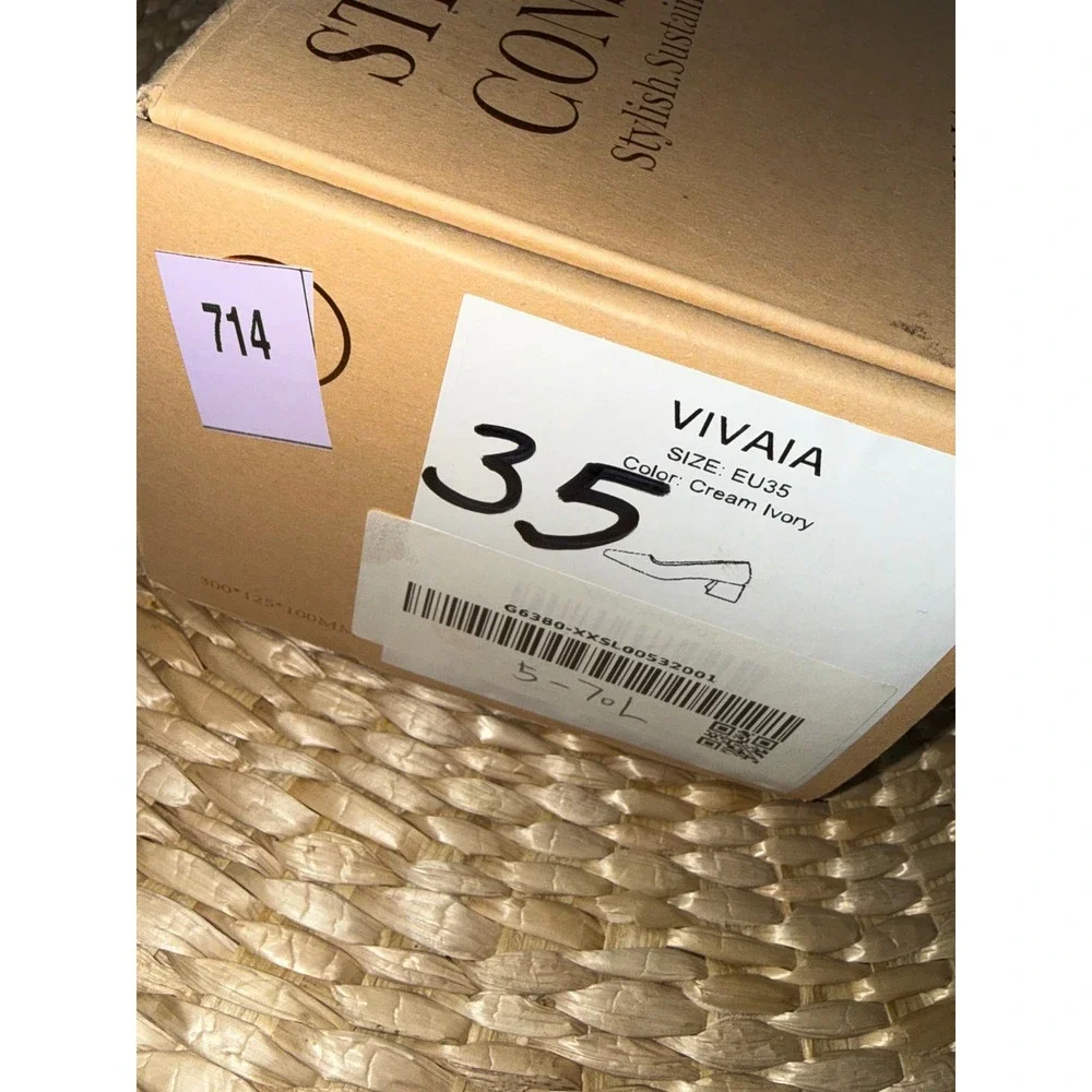 VIVAIA Knit Pumps Block Heel‎ Comfortable Classic Shoes size EU/35 US/5