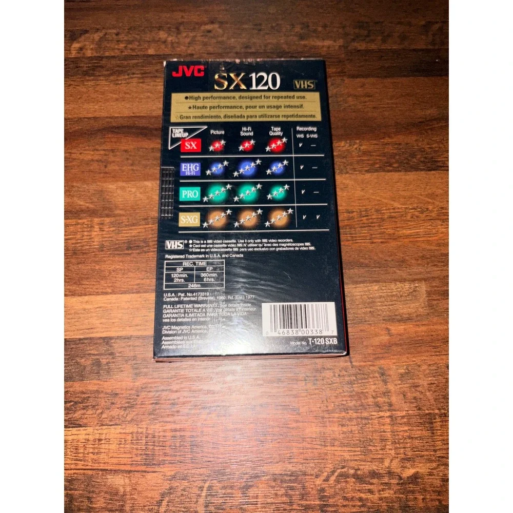 JVC SX120 VHS T120SX 6 Hour Blank Video Cassette Tape High‎ Performance