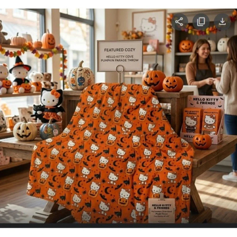 Hello Kitty Halloween Oversized Plush‎ Throw Blanket – Spooky Cozy 60