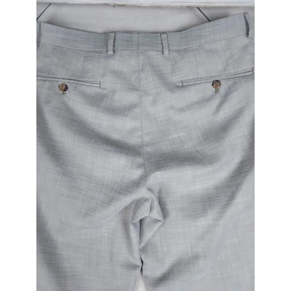 Lauren Ralph Lauren Mens 32x32 Gray Flat Front Stretch Dress Pants Career Slacks