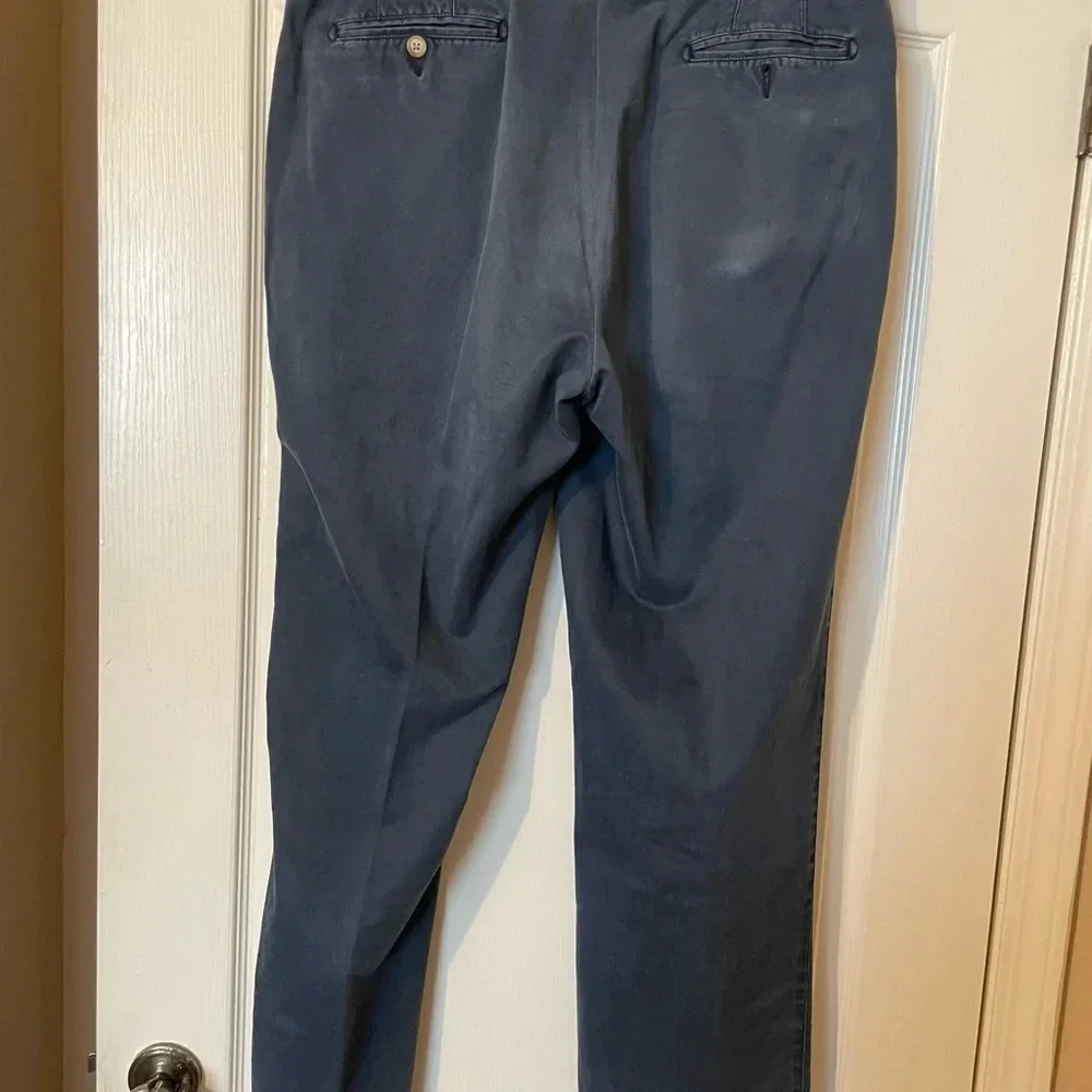 Peter Millar Crown Cotton Chino Vintage Gray Blue Canvas Size 38 Khakis Preppy