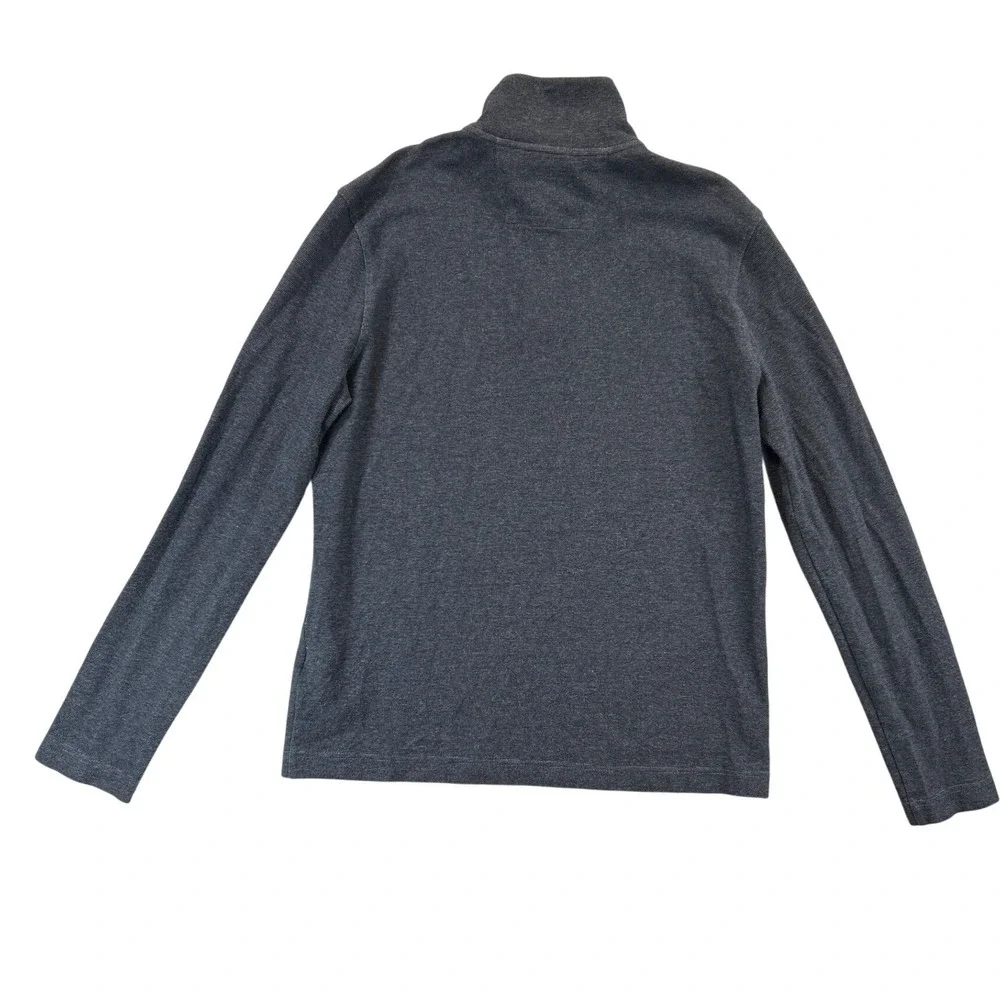 Banana Republic Quarter Zip Mens L Gray 100%‎ Cotton Pullover Mock Neck Sweater