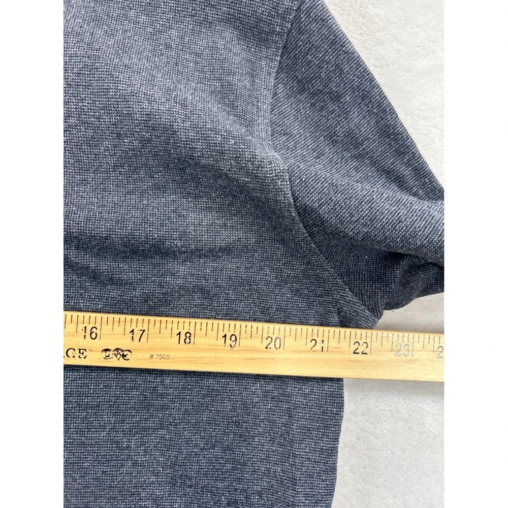 Banana Republic Quarter Zip Mens L Gray 100%‎ Cotton Pullover Mock Neck Sweater