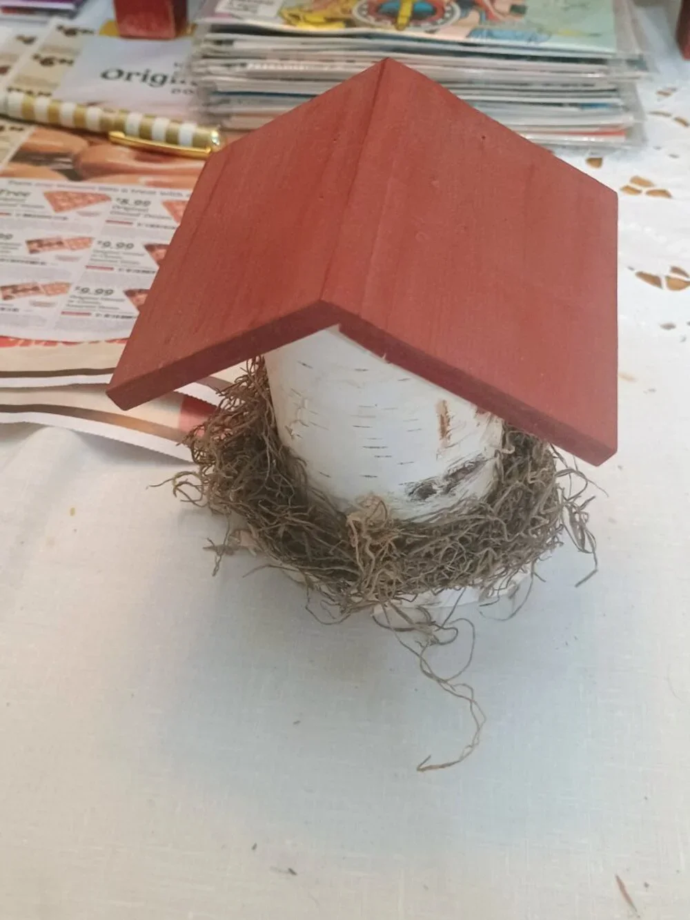 Small decorative handmade birdhouse