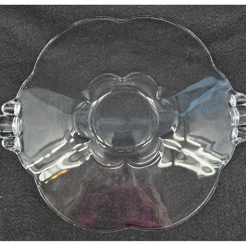 2 Vtg Duncan Miller Canterbury Clear Glass Serving Platters 1940s Plate 10.5x13