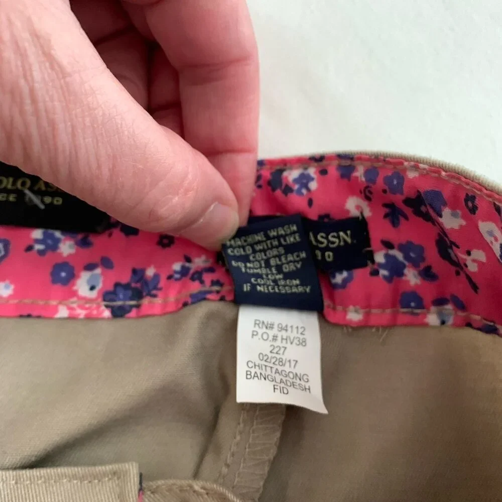 U.S Polo Assn Uniform Shorts Tan Khaki Girls Size 16 Adjustable Waist NWT