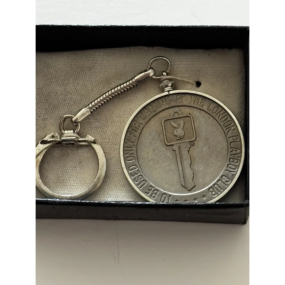 Vintage 1966 Playboy Gaming Token Keychain‎ Key Ring for the London Playboy Club
