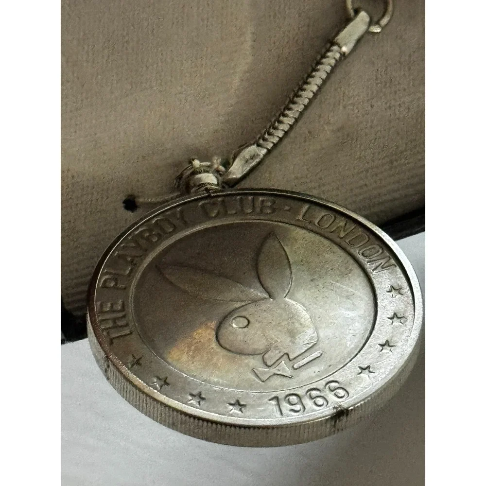 Vintage 1966 Playboy Gaming Token Keychain‎ Key Ring for the London Playboy Club