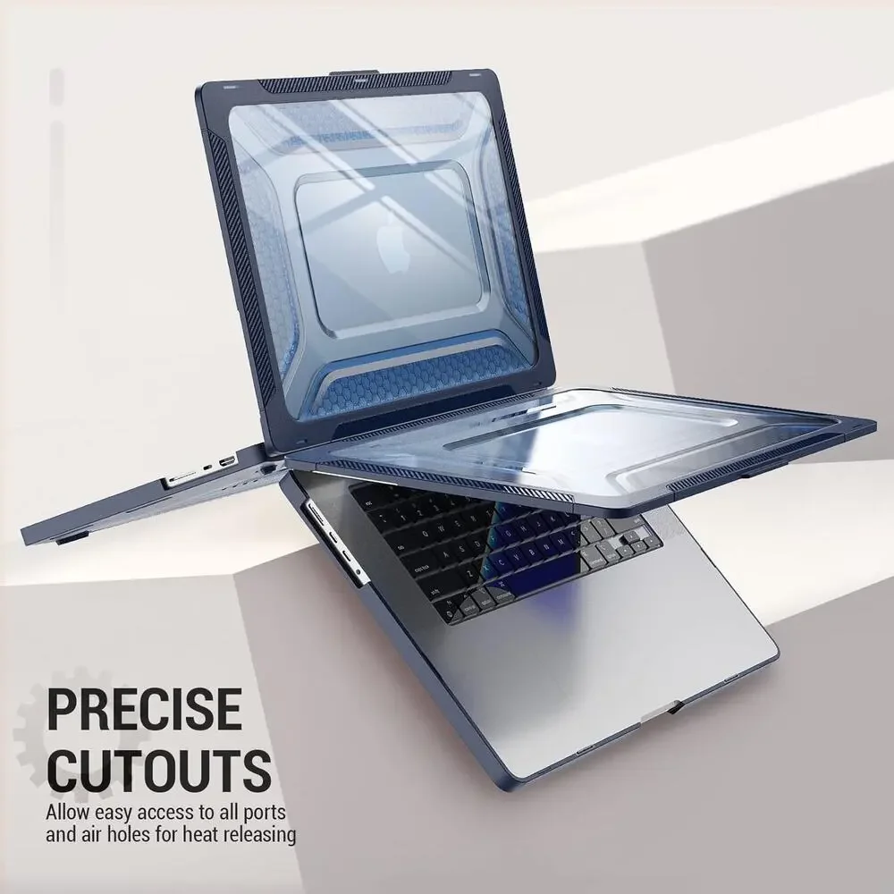 SEYMAC Stock Case For MacBook Pro 16 Inch, Shock-Absorbing Protection With-Blue