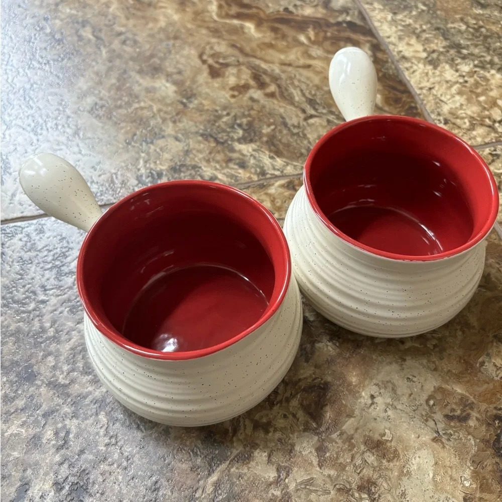 NWOT - 2 Roscher soup crock bowls with handles