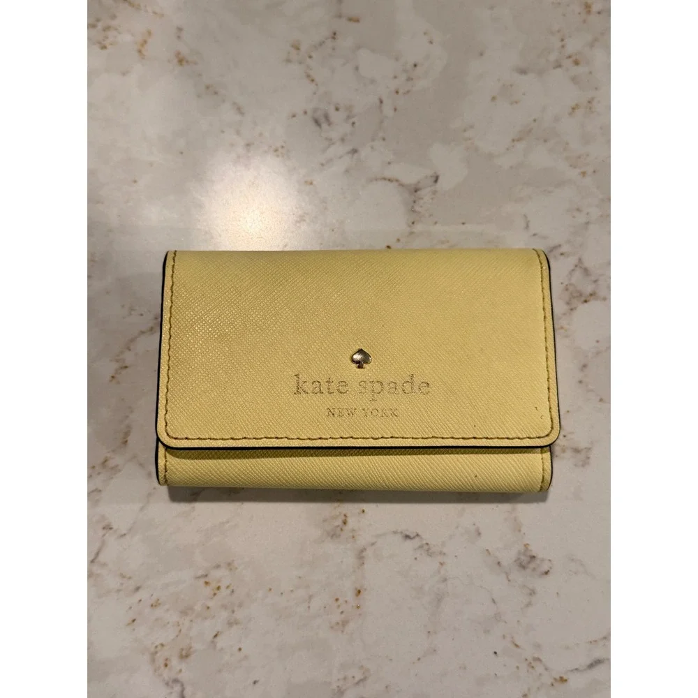 Kate Spade New York Yellow Saffiano Leather 6 Hook Key Holder Case Wallet