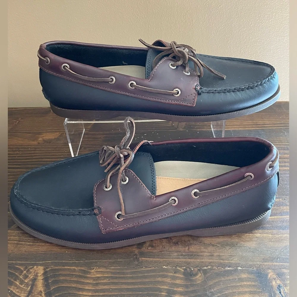 G.H. Bass & Co. Black and Brown Hampton Core Boat Shoes Men’s Size 13M
