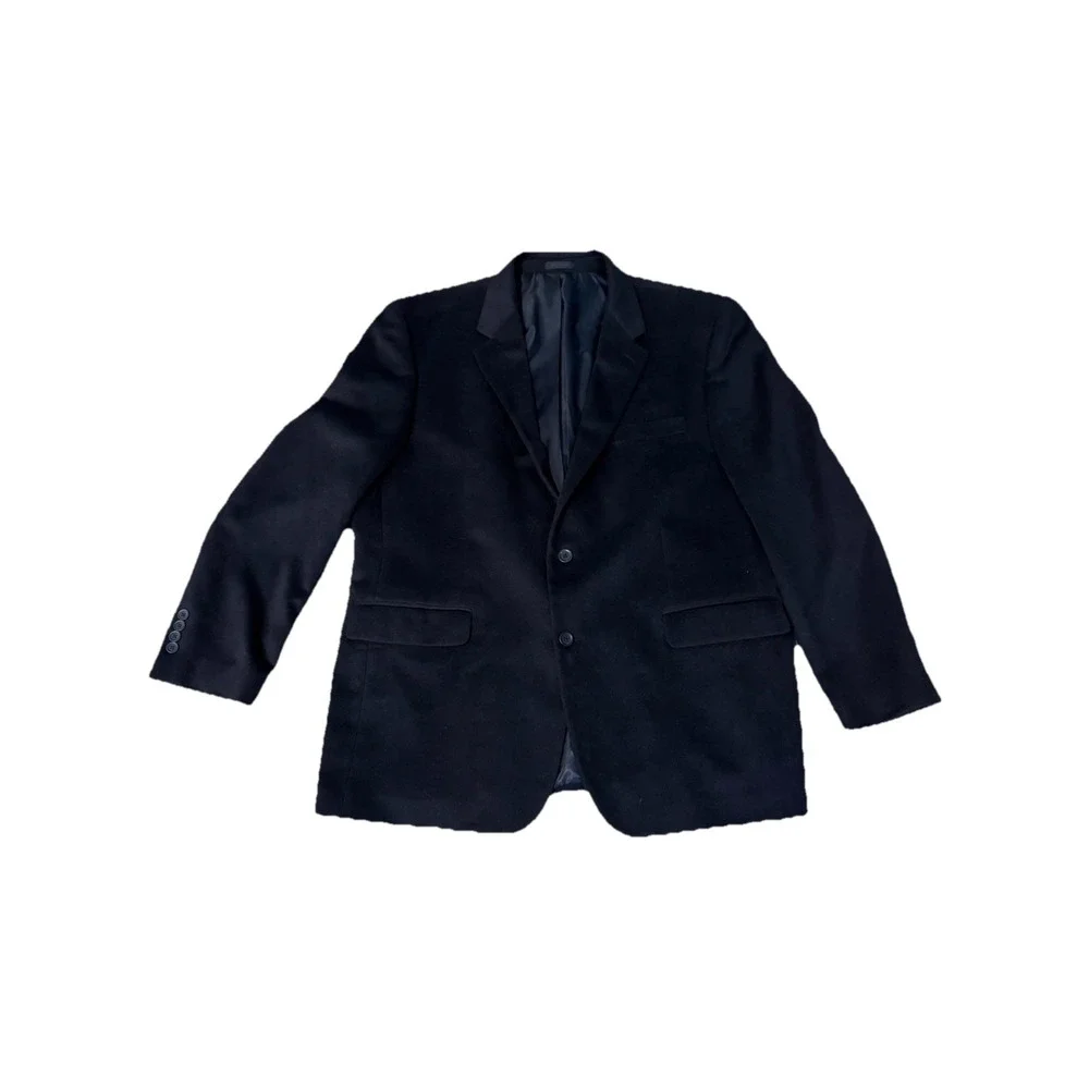 Andrew Fezza Mens Baxter‎  Blazer 2 Button Sport Coat Jacket Black 48 R