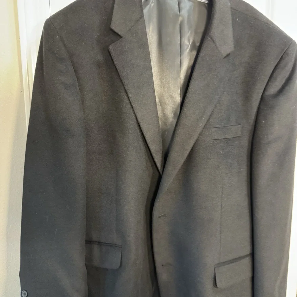 Andrew Fezza Mens Baxter‎  Blazer 2 Button Sport Coat Jacket Black 48 R