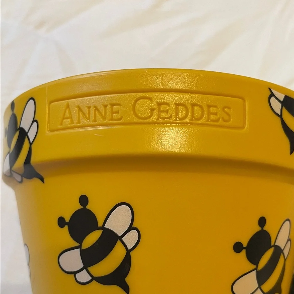 Anne Geddes Yellow Bee Baby Doll in Planter Outfit