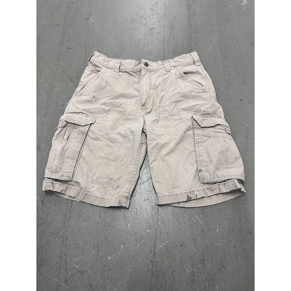 Carhartt Force Cargo Shorts Mens 32 Khaki‎ Ripstop Relaxed Fit Utility Gorpcore