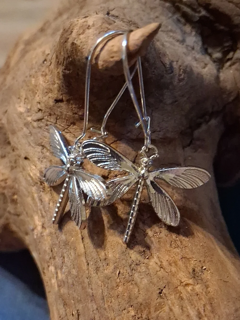 Silver Dragonfly Dangle Earrings - Women Jewelry