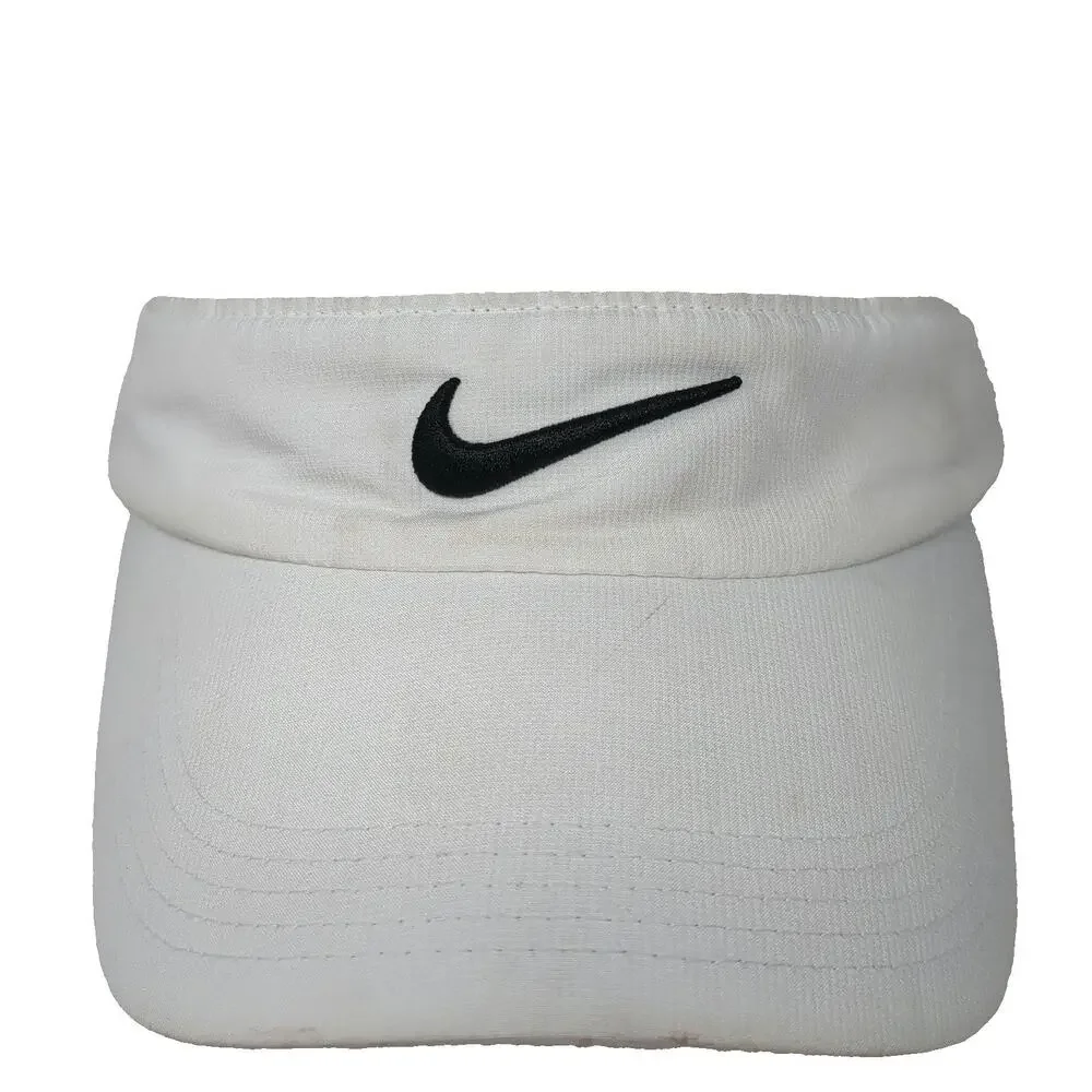 Nike Visor White One Size Dri-FIT Adjustable Strapback Swoosh Golf Tennis Hat