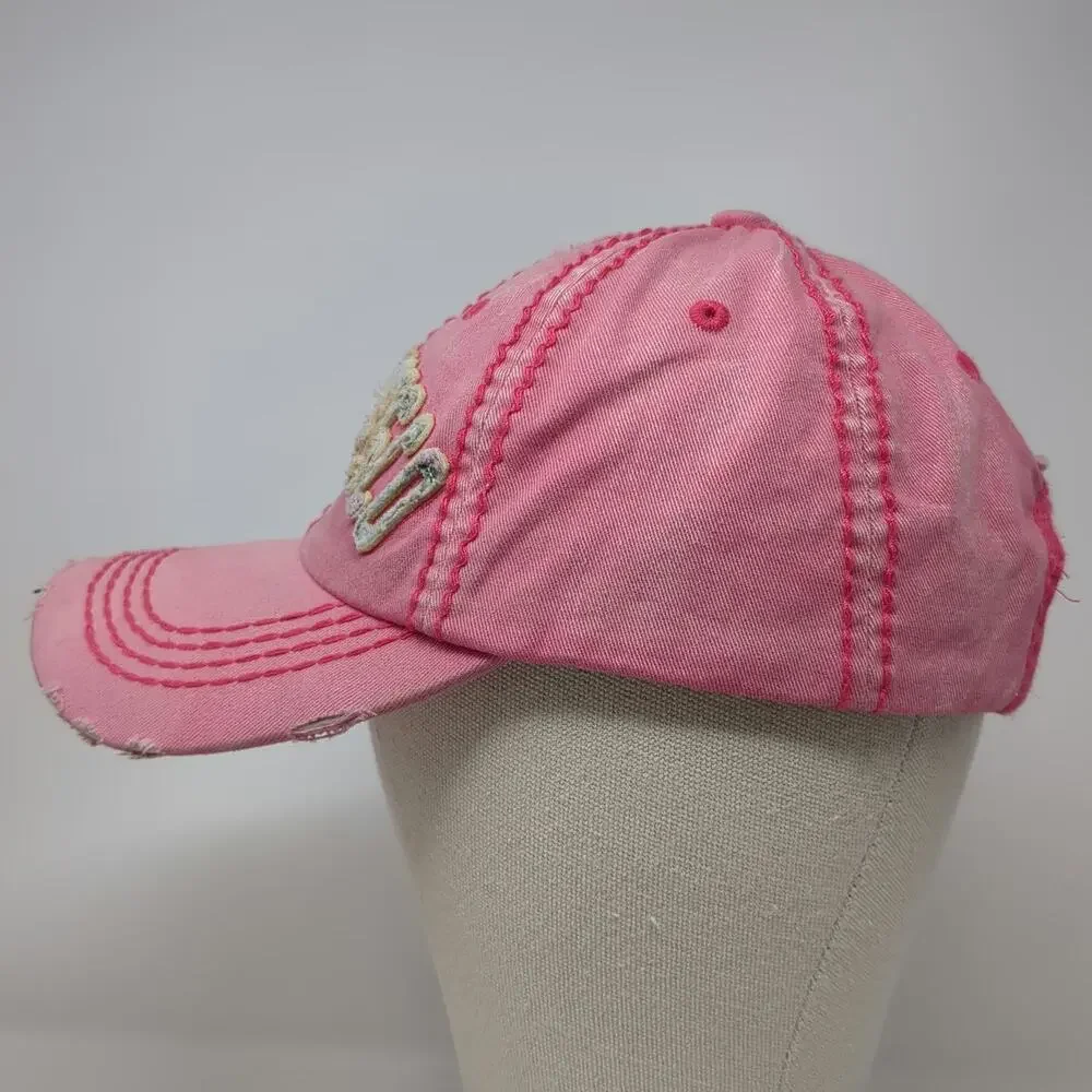 Robin Ruth Baseball Cap Pink One Size San Francisco Distressed Strapback hat