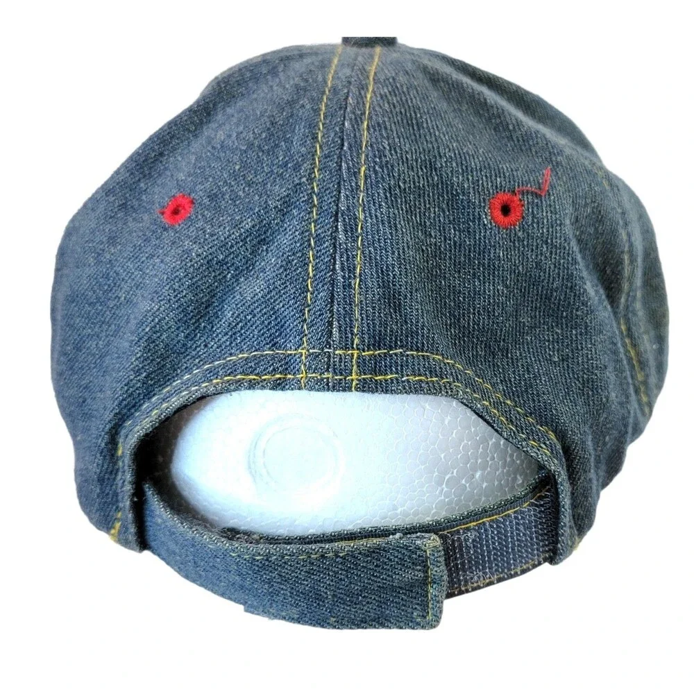 Vintage 90s Disney Mickey Mouse Hat Strap Back Denim Cap CK Style