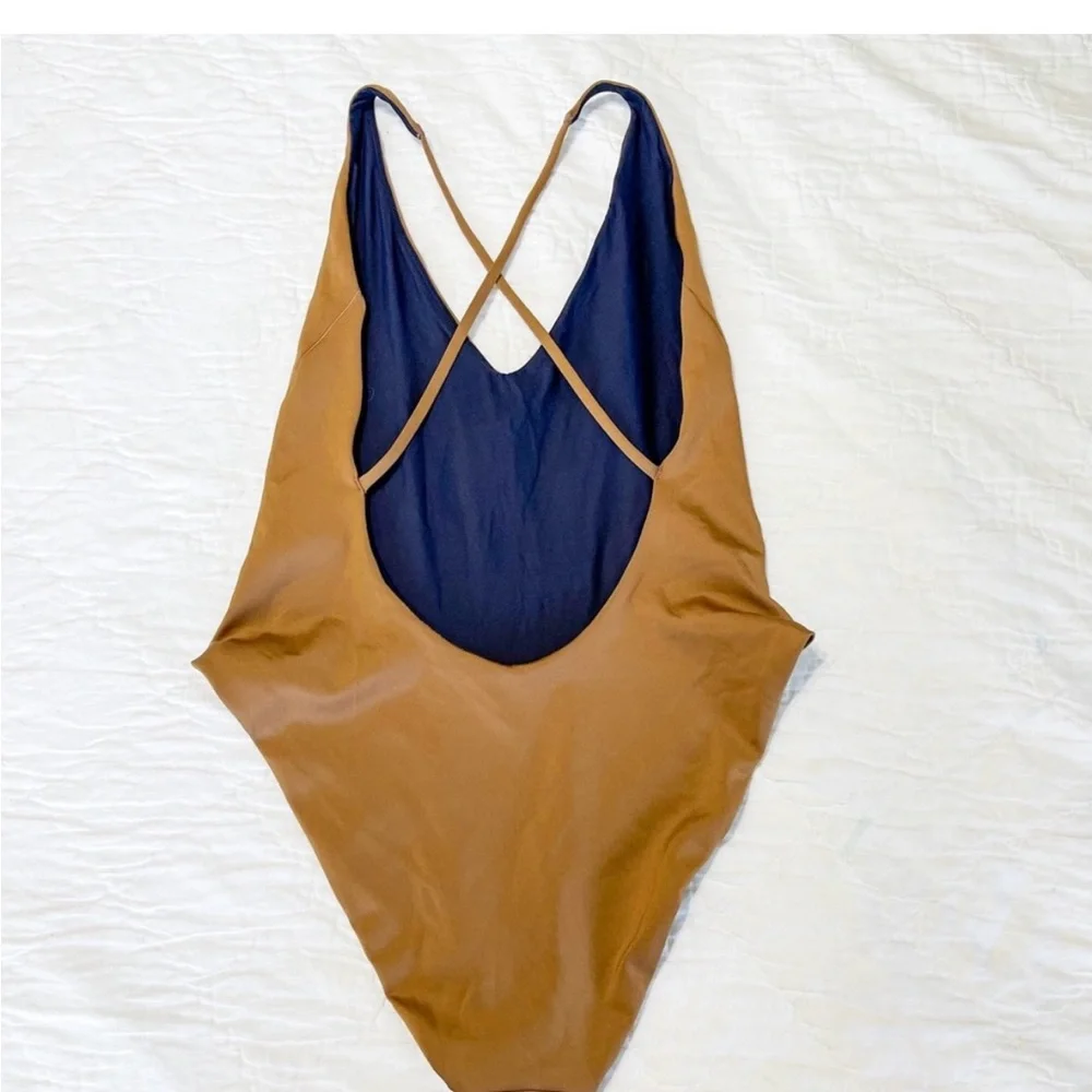 Women’s One-Piece Swimsuit - Tan
