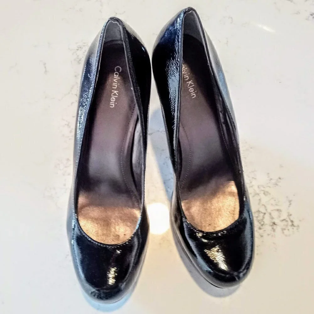 Calvin Klein Black Patent Pumps NWOT