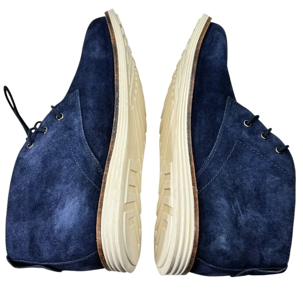 Windsor Smith Ankle Chukka Boots Size 9 Mens Bullflash Navy‎ Blue Suede Lace Up