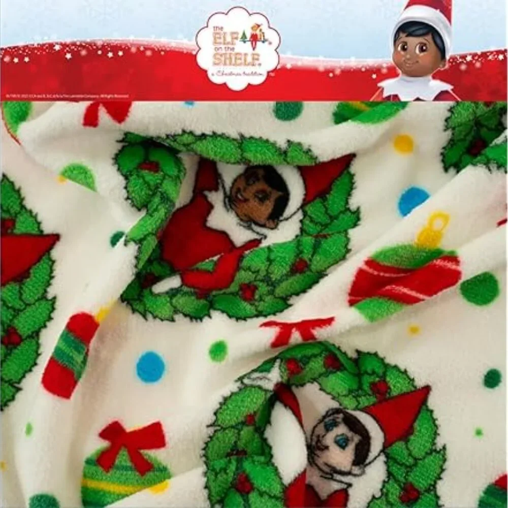 NWT Elf On The Shelf Holiday Christmas Super Soft Silk Touch Throw