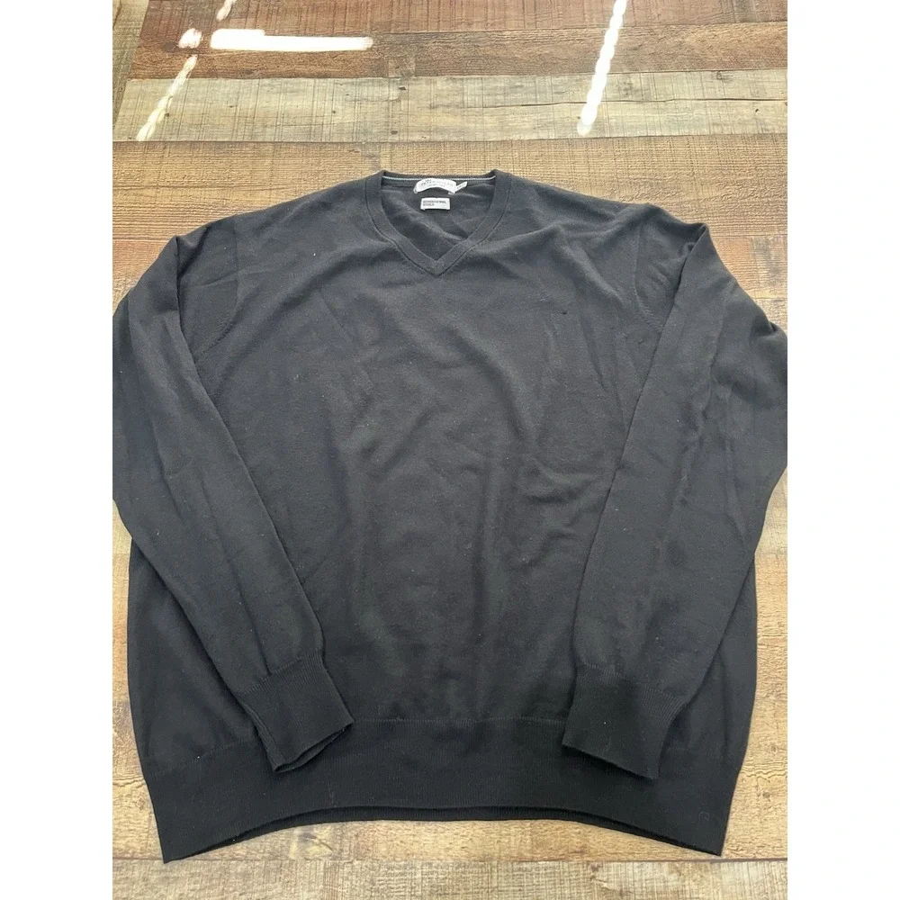 PETER MILLAR‎ CROWN SOFT CREW NECK SWEATER MEN XXL MERINO WOOL/SILK BLK (2133)