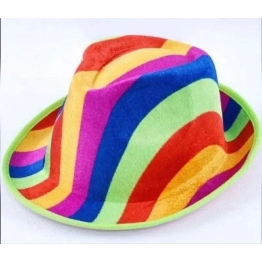 Unisex rainbow pride felt fedora hat