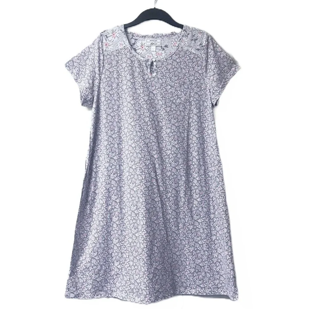 NEW! Carole Hochman Meadow Floral 100% Cotton 2-Pack‎ Sleepshirts Large