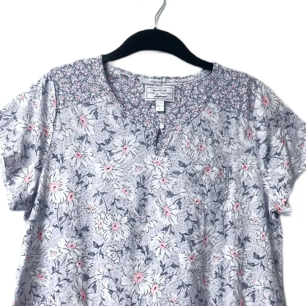 NEW! Carole Hochman Meadow Floral 100% Cotton 2-Pack‎ Sleepshirts Large