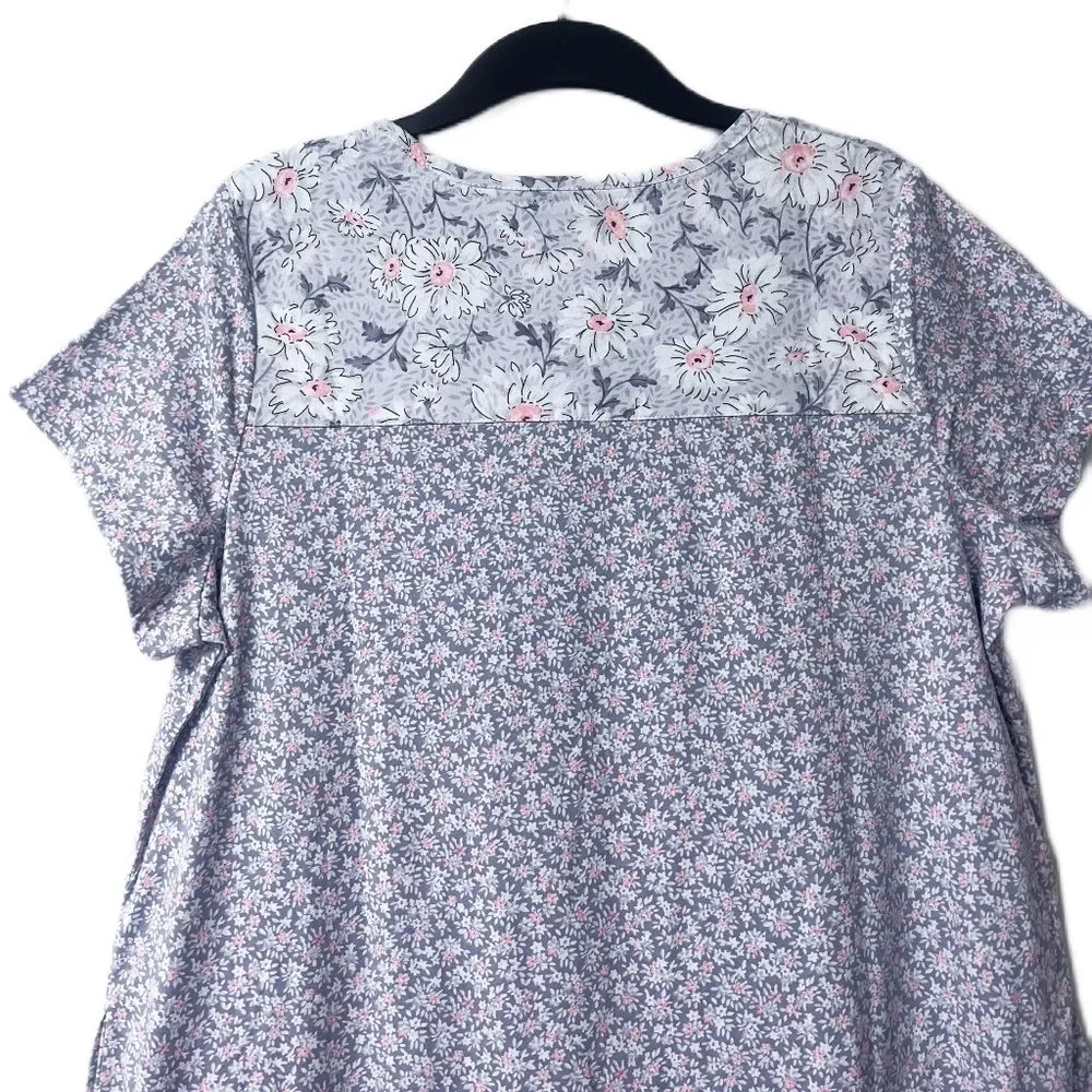 NEW! Carole Hochman Meadow Floral 100% Cotton 2-Pack‎ Sleepshirts Large