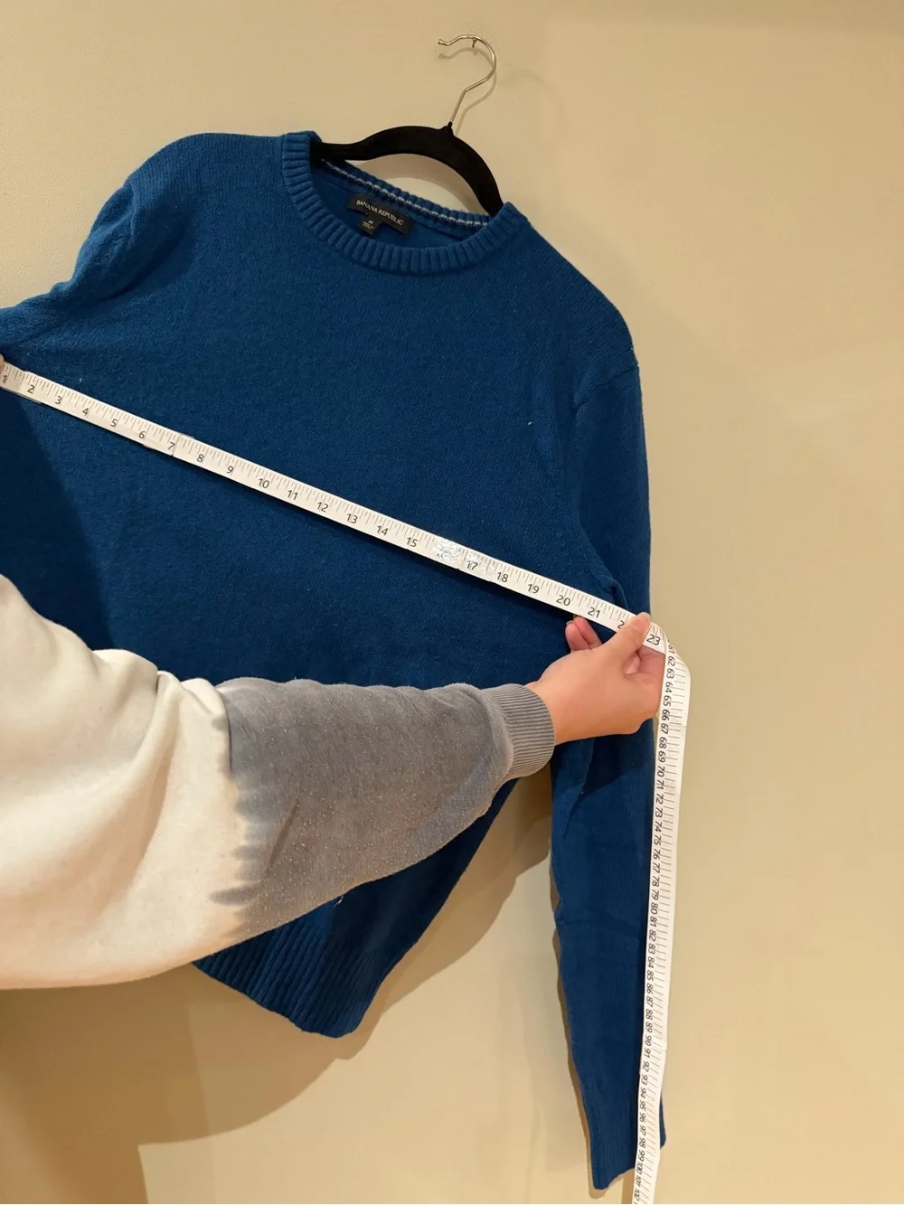Banana Republic Blue Italian Merino Crewneck Sweater