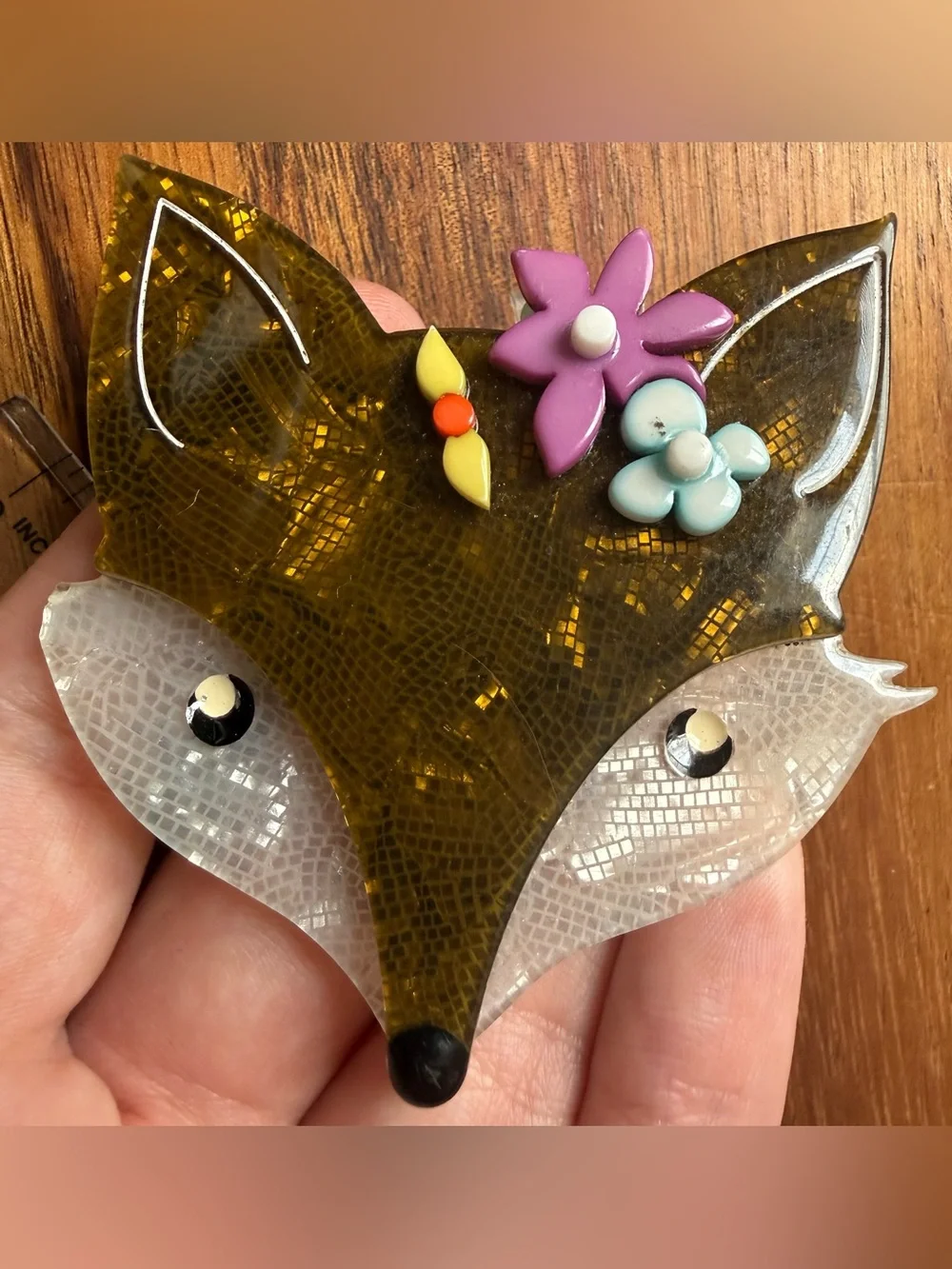 READ Rare Erstwilder Flora Fox Face Brooch 2015 Carmen Hui Release