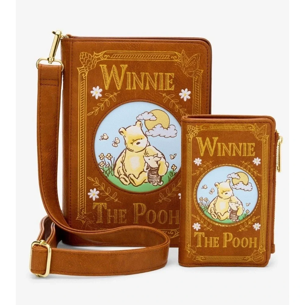 NWT Loungefly Disney Winnie the Pooh Piglet BOOK Figural Crossbody & WALLET SET!