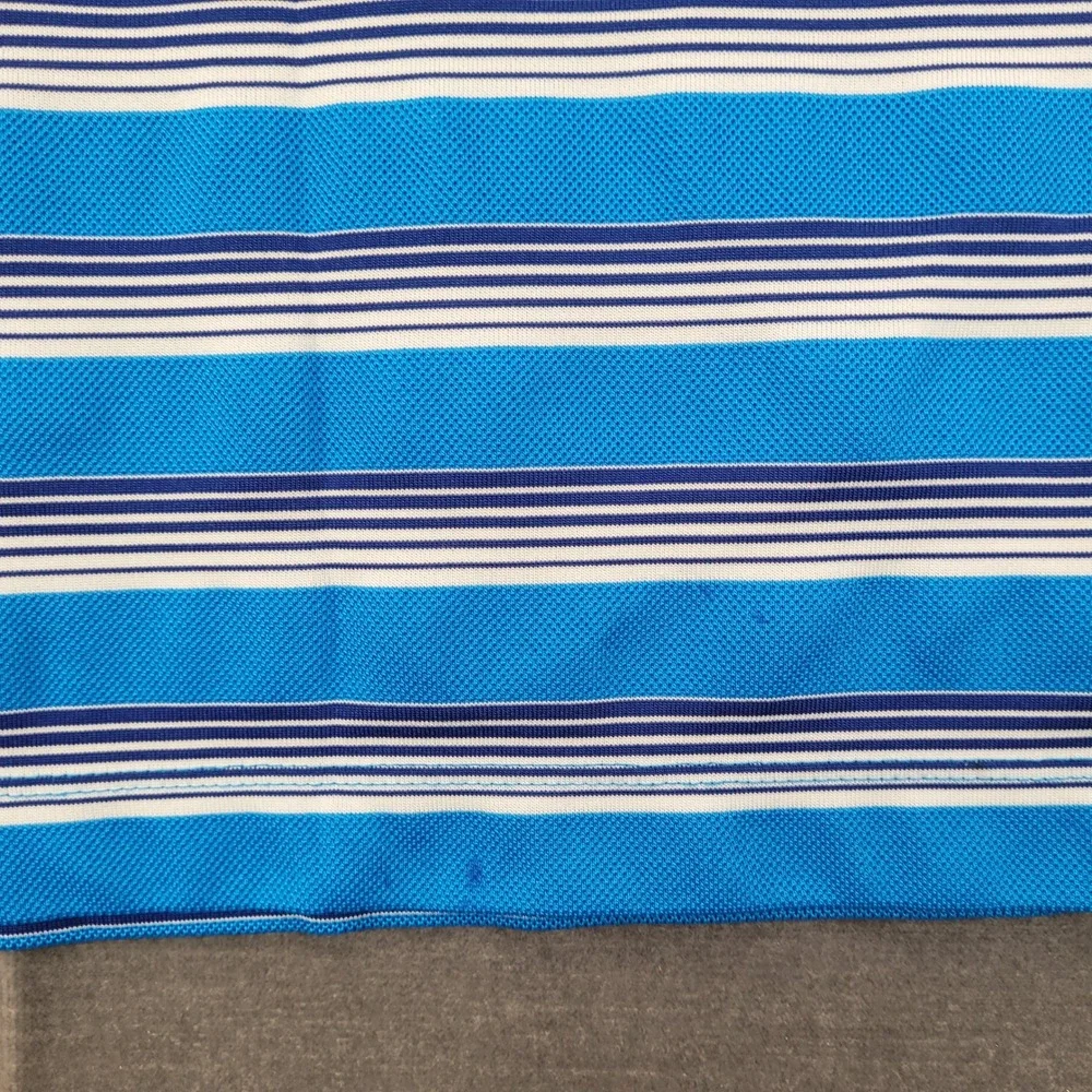 Nike Dri-FIT Golf Polo Shirt Mens‎ Large Blue Striped Short Sleeve Athletic