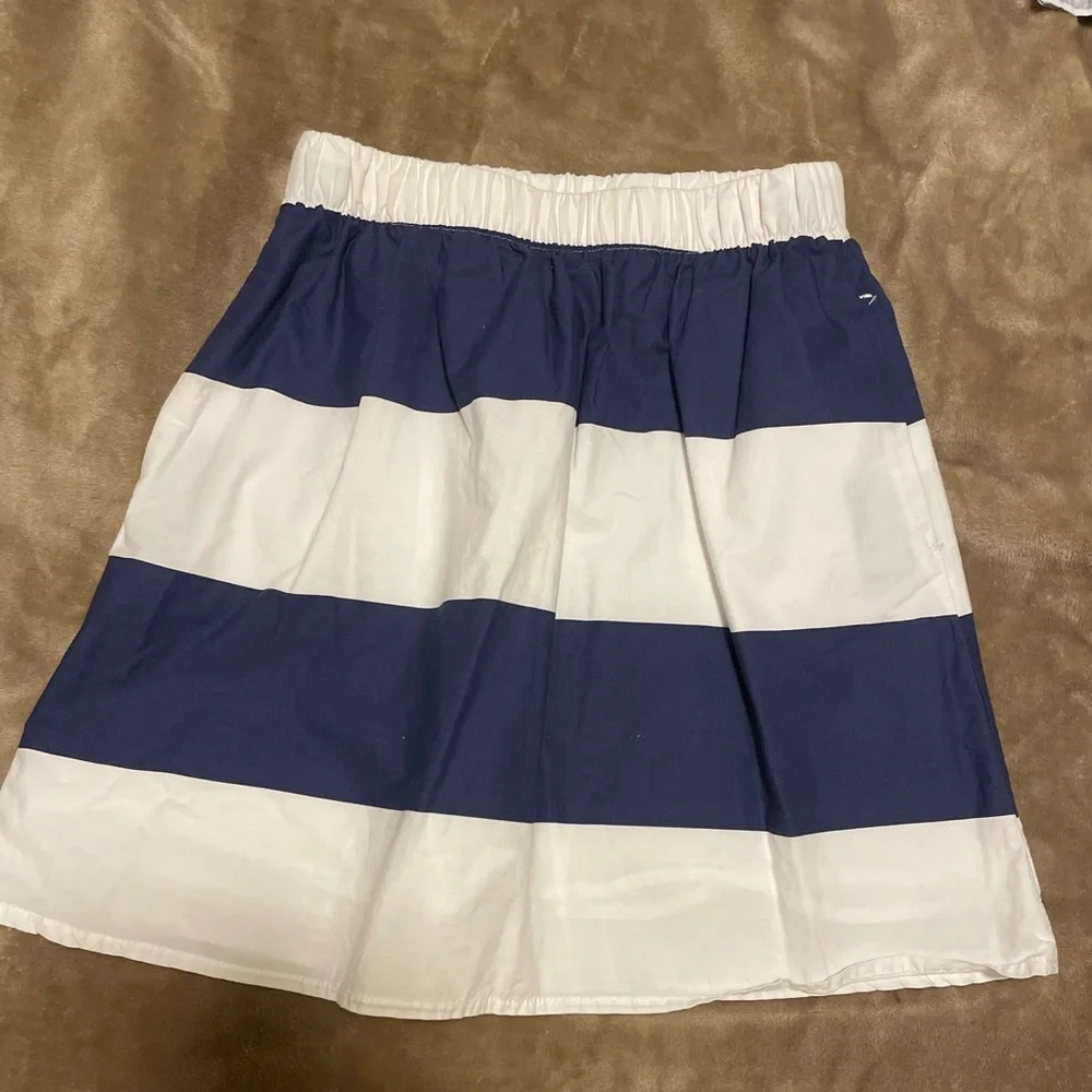 Lilly Pulitzer blue & white horizontal Briar striped mini skirt XS