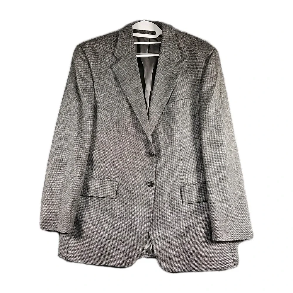 Chaps Ralph‎ Lauren Men's 43 Lambswool Tweed Blazer Brown Tooth Over Check Vtg