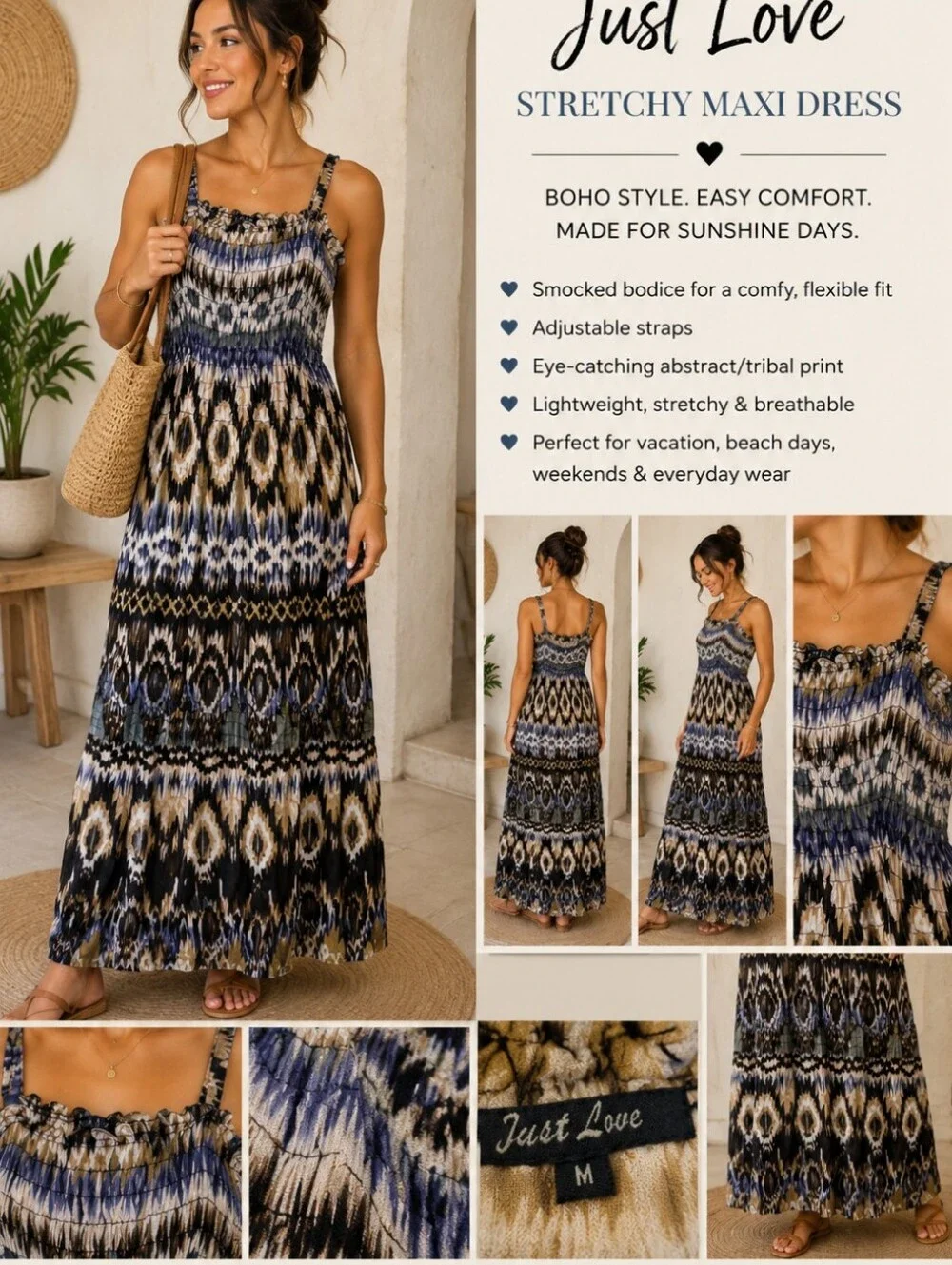 Just Love lightweight smocked