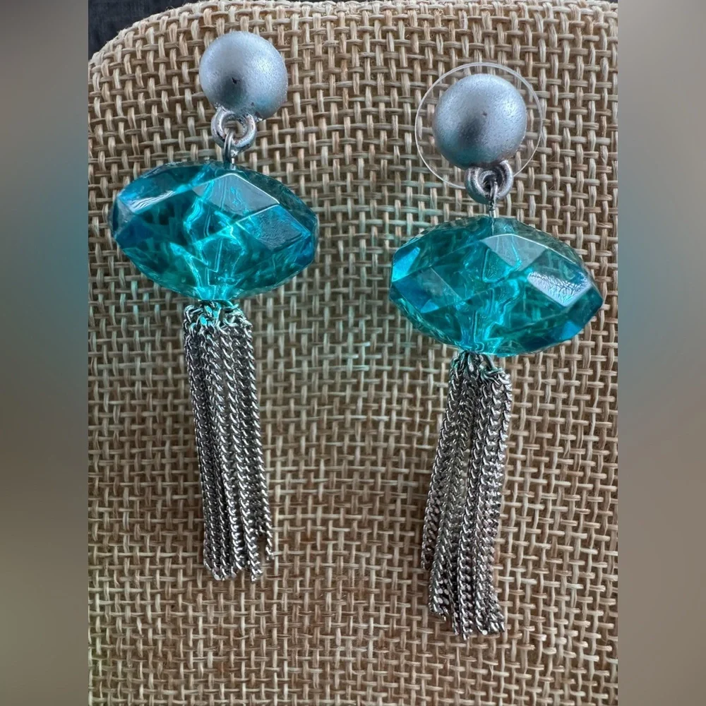 Draper’s and Damon’s Vintage silver and Aqua Blue Gemstone Earrings