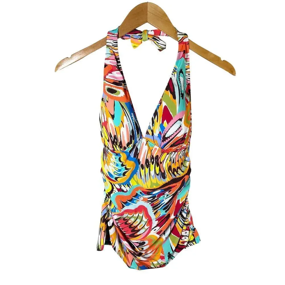 Bleu by Rod Beattie Break The Mold Halter Tankini Top Swimwear