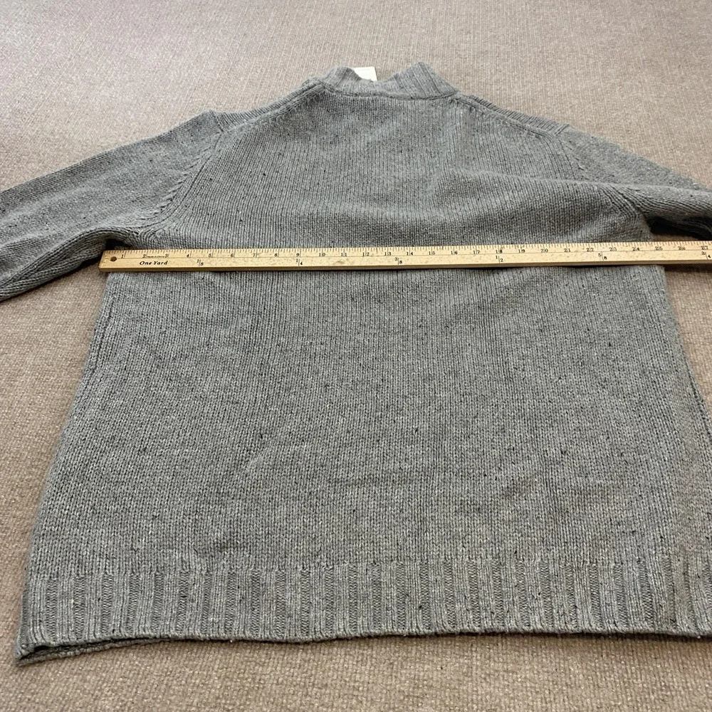 Nautica Sweater Mens 2XL Gray Mock‎ Neck Henley Button Knit Pullover Long Sleeve